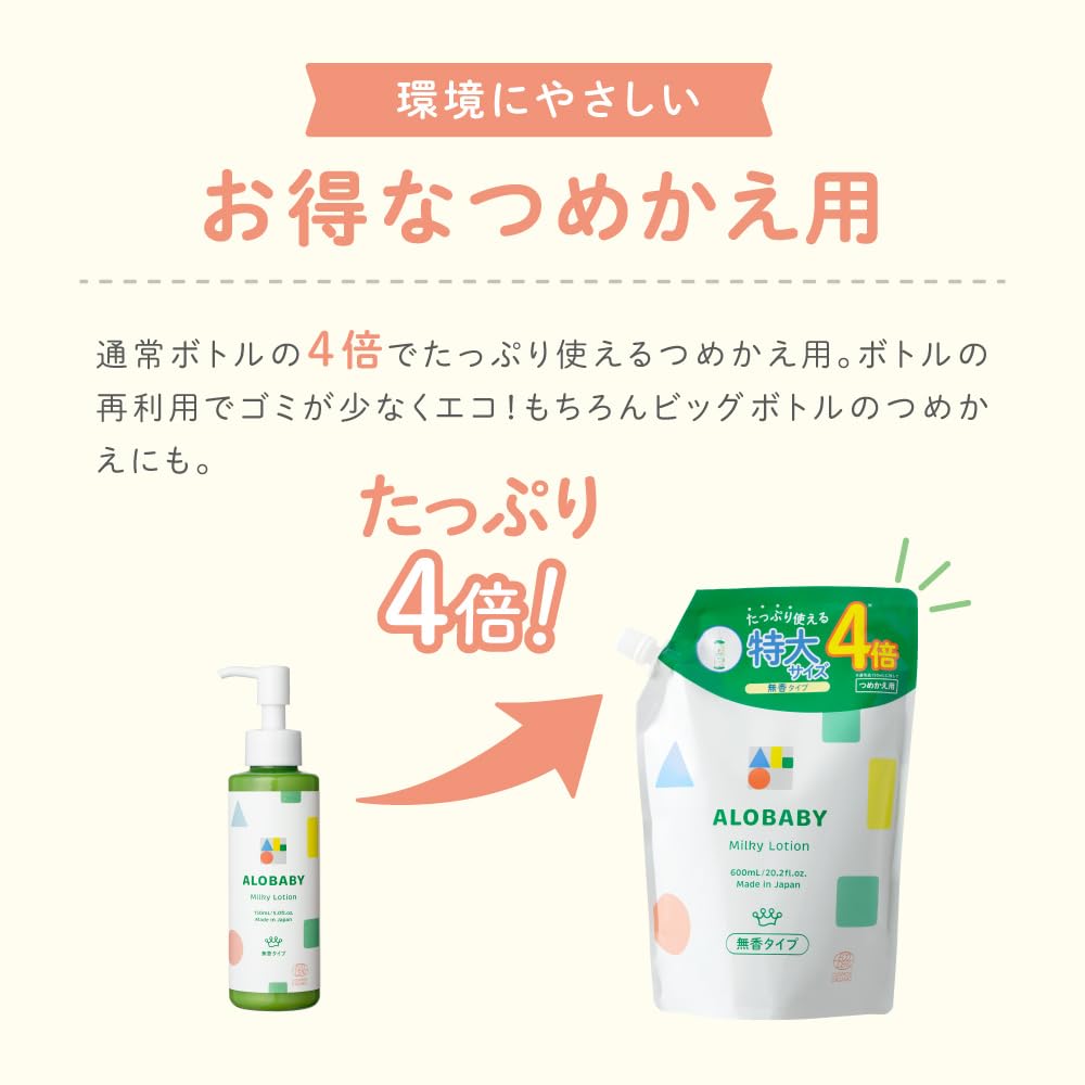 Amazon.co.jp: 【無香料】アロベビー ミルクローション 詰め替え 2袋