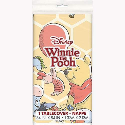 Unique Disney Winnie The Pooh Rectangular Plastic Table Cover - 54" X 84", 1 Pc #TOP1