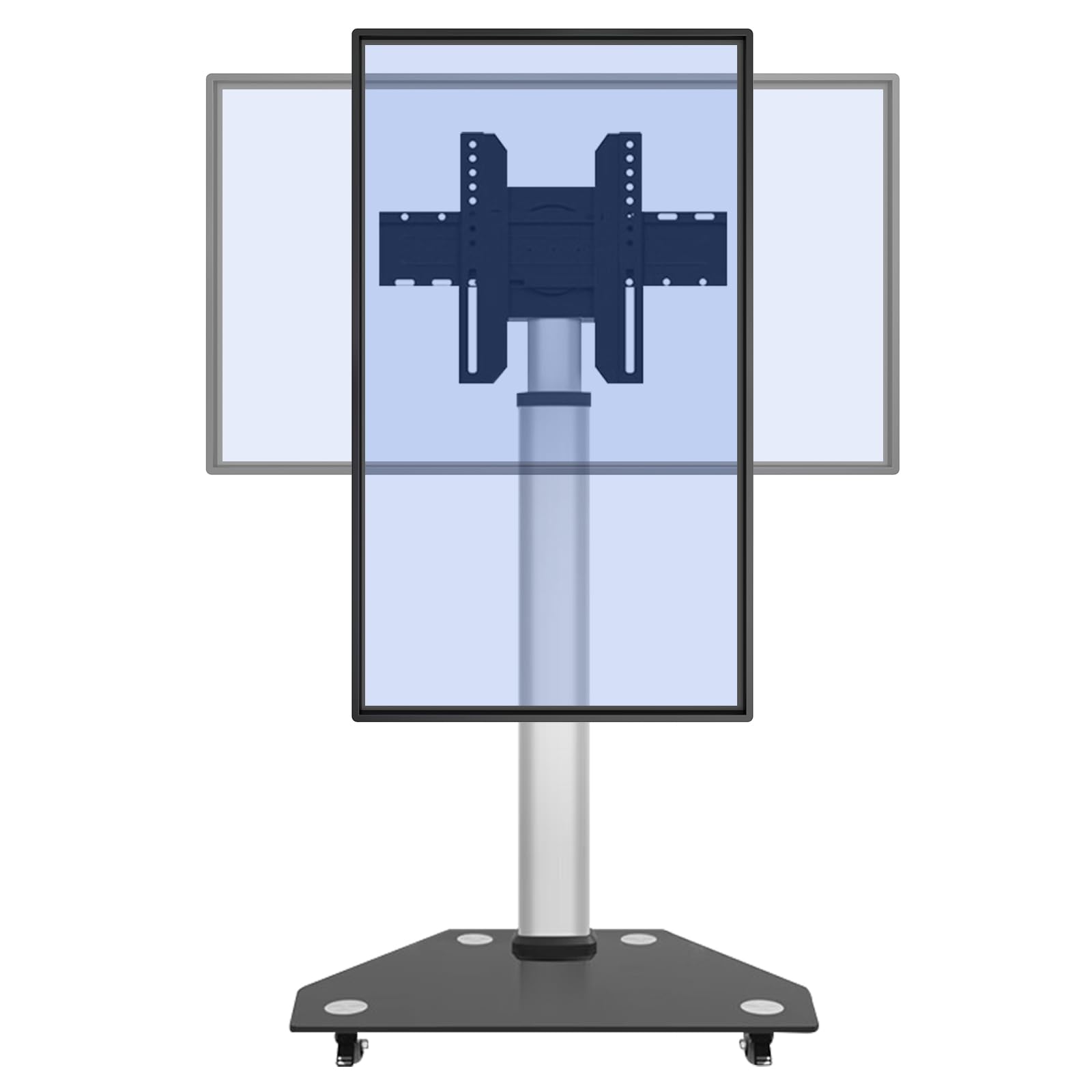 JAV Smart Board Stand per Lavagna Interattiva 32-55 pollici Girevole Supporto Mobile Regolabile in Altezza con 4 Ruote Bloccabili Design per Casa Ufficio Classe
