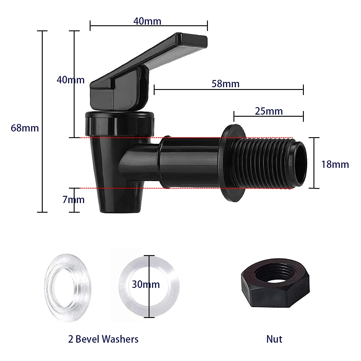 Replacement Coconut Shell Activated Carbon Black Water Filters and Faucets Kit for Countertop,Household Water Bucket, Water Cooler Filtration Systems Water Pitcher