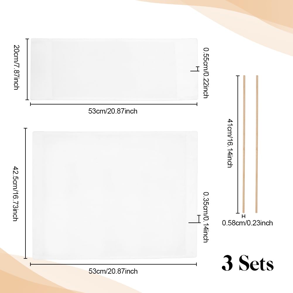 NBEADS 3 set di Fodere di Ricambio per Sedia Da Regista, Kit di Fodere per Sedia Da Regista In Tela Bianca con 6 bastoncino di Legno per Trucco Articoli La Casa Picnic Pesca, 53x42.5cm