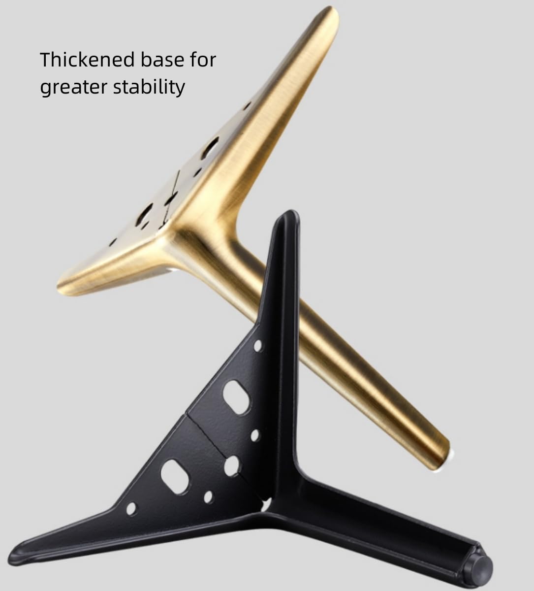 ETOPARS Furniture Legs Metal Triangle Feet Replacement for Cabinet Dresser Sofa Chair Workbench,Pack of 2(Bronze,25cm) - Image 3