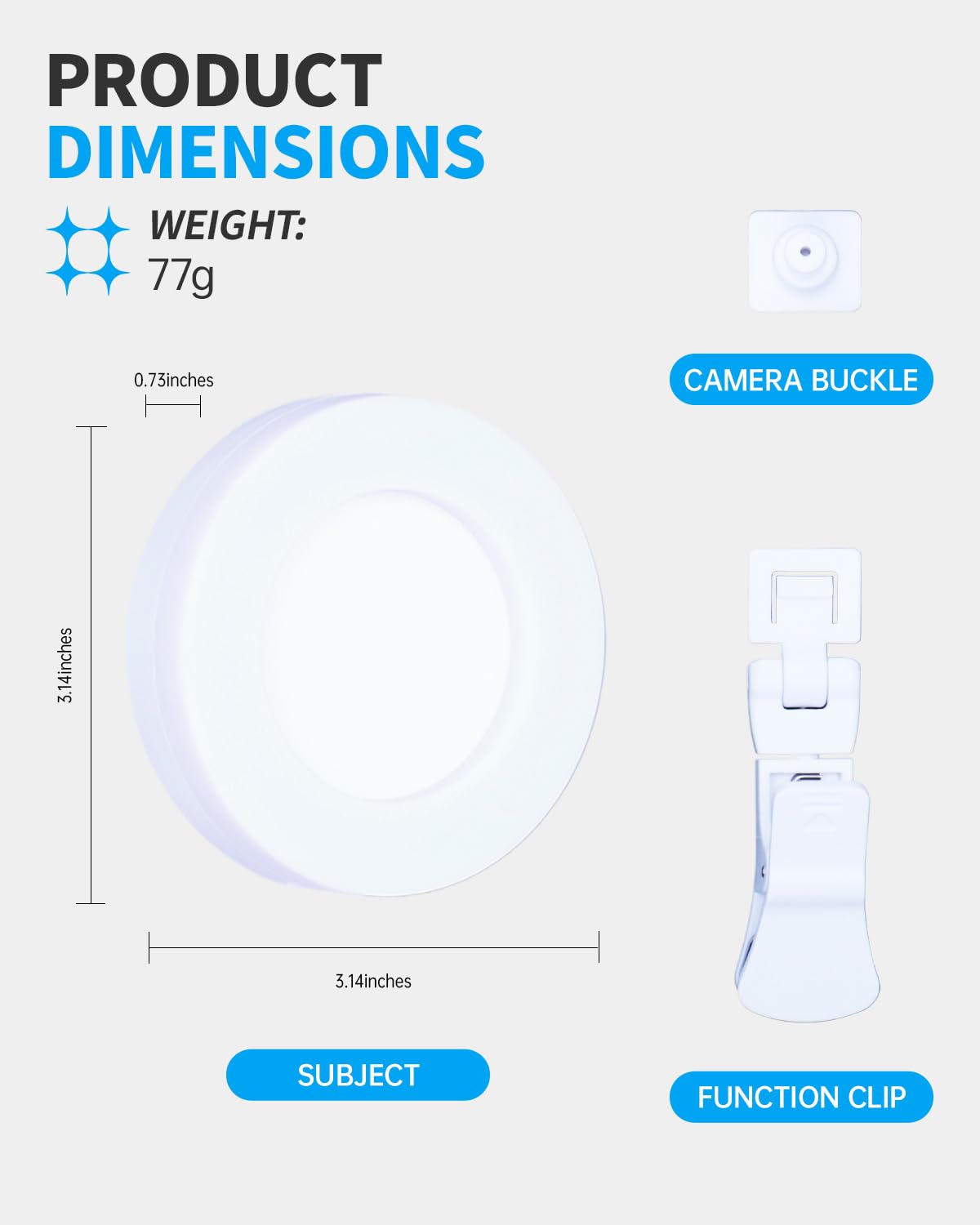 LED Phone Light (white, round)