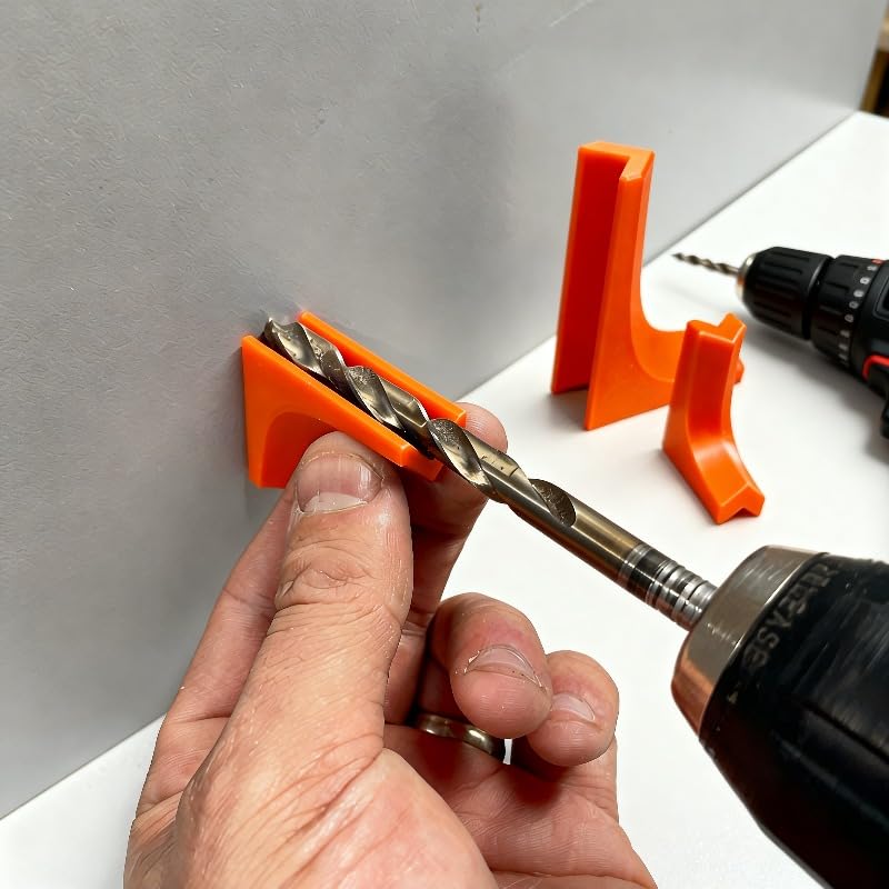 3pcs Drill Guide Jig Set, V-Groove Drill Guide Block for Straight Hole Drilling, Portable Vertical Drill Locator for Woodworking Pipes & Corners (3PCS)