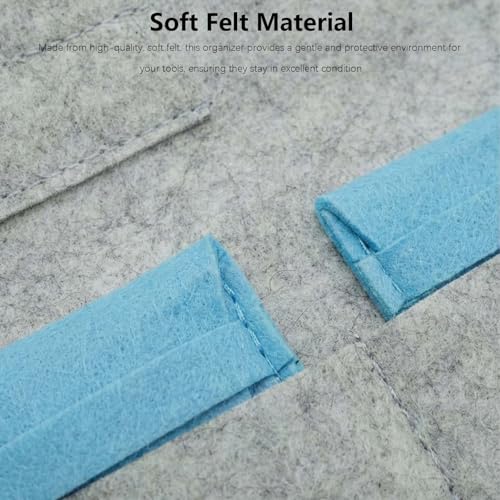 Image of Felt Craft Tool Bag - 2 Pack Portable Knitting Needle Case with Multi-Pockets, Soft Felt Organizer for Crafters, Art Lovers, and DIY Enthusiasts