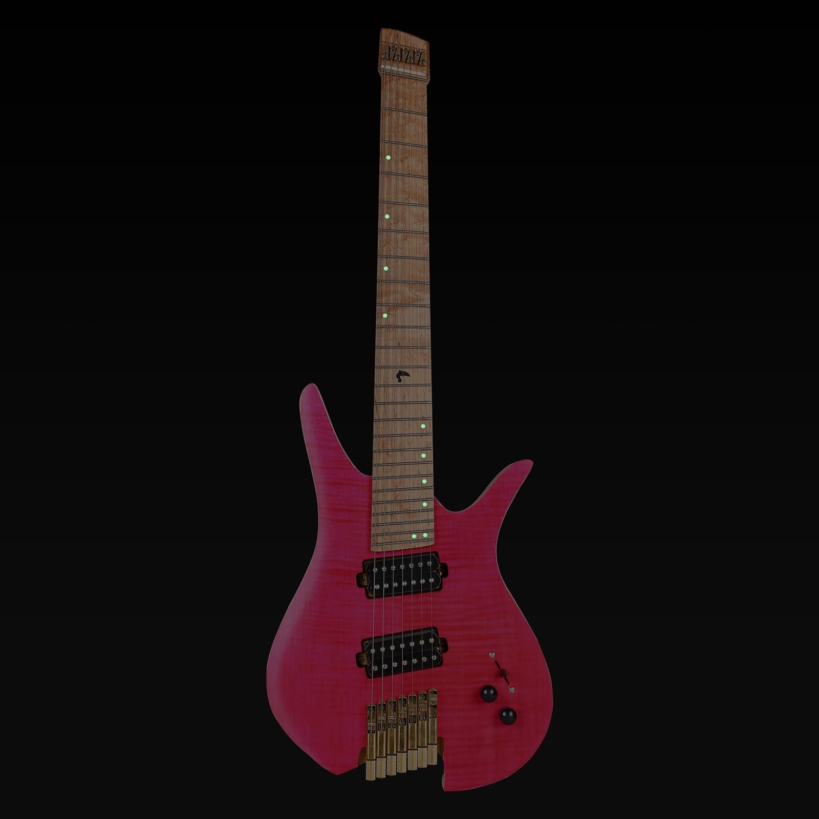 7-strunowa bezgłowa elektryczna gitara podróżna Fanned Fret z przełącznikiem 3-kierunkowym 1 regulacja głośności 1 ton Profesjonalna Bezgłowy Gitara Elektryczna
