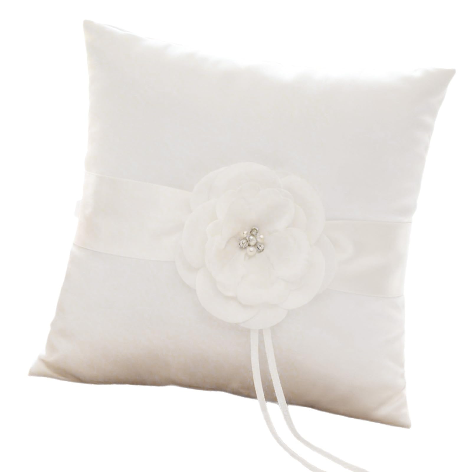 GMBYLBY Beautiful Flower Rings Bearer Pillow for Elegant Wedding Ceremonies Square Soft Rings Holder Organiser Cushion Bridal Ceremony Holder