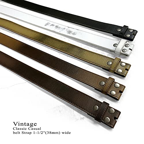 BS57 Classic Vintage Casual Jean Replacement Belt Strap or Belt 1-1/2"(38mm) Wide, Multi-Style Options2