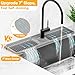 24'' Longer Faucet Mat for Kitchen Sink Splash Guard[7° Slope Fast Self-draining][Snap Lock Fit]Kitchen Sink Faucet Mat Splash Guard Kitchen Sink Area Water Splash Guard Behind Faucet Draining Mat