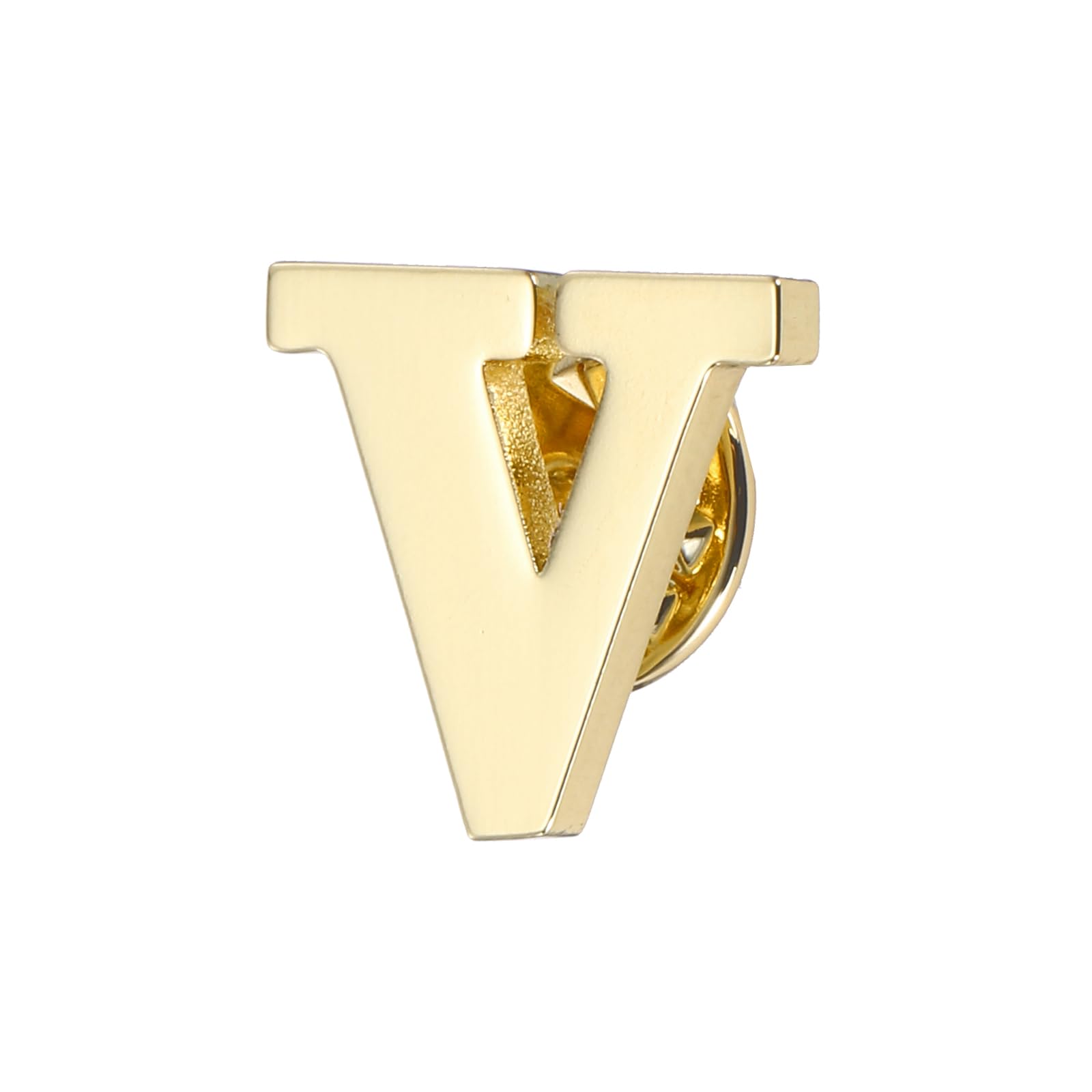 Broche pour chemise costume initiale V, le cadeau idéal doré - 8