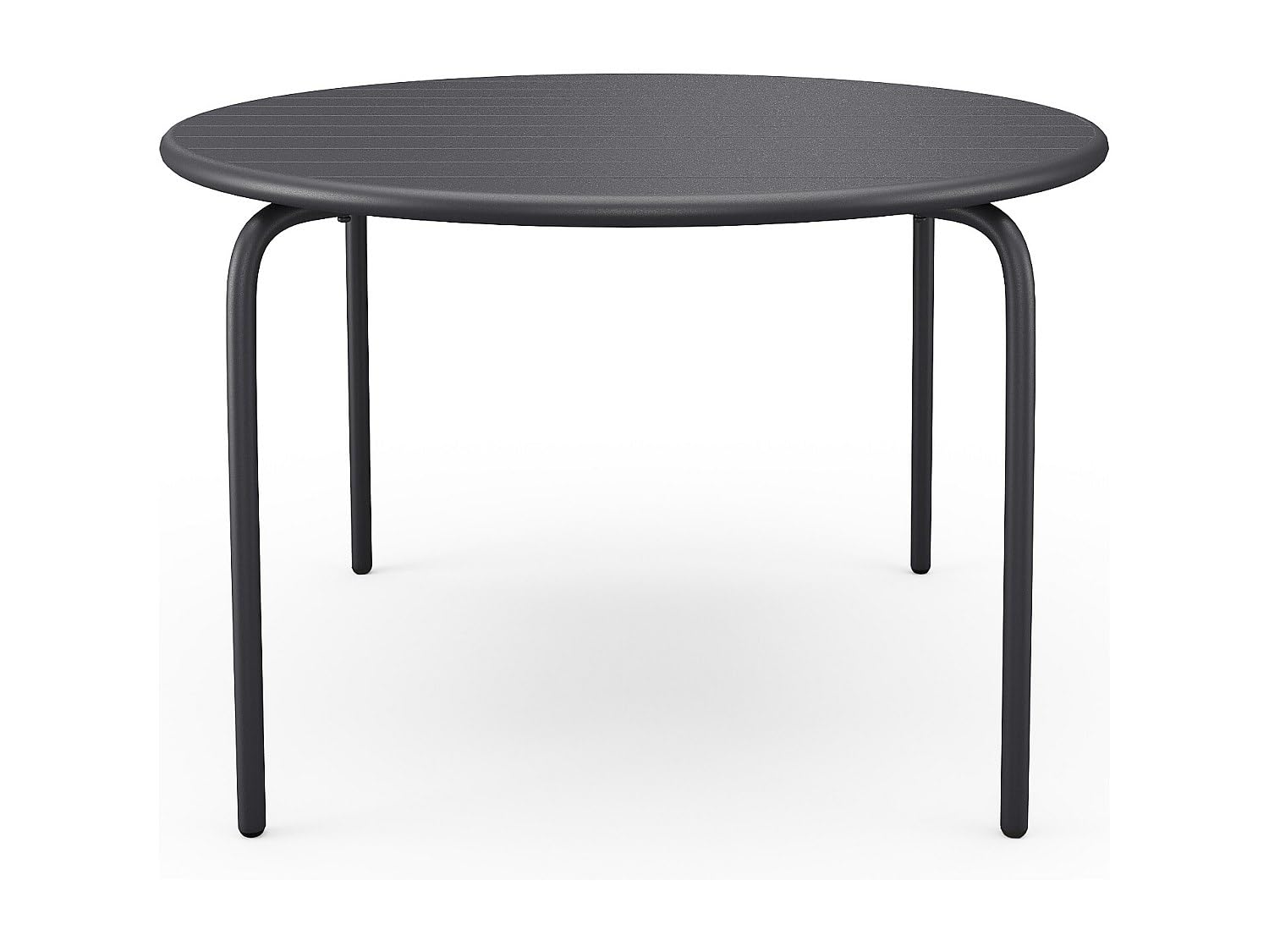 Vente-unique - Table de Jardin Ronde D.110 cm en métal - Gris Anthracite - MIRMANDE de MYLIA