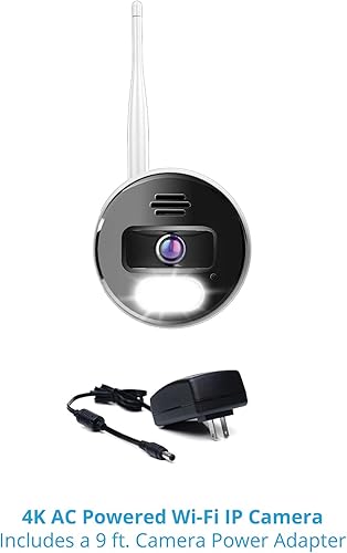 Miniatura 9 de Night Owl Wi-Fi IP 4K HD Cámara de foco dual para interiores y exteriores con audio de 2 vías, alertas de voz preestablecidas y sirena de cámara