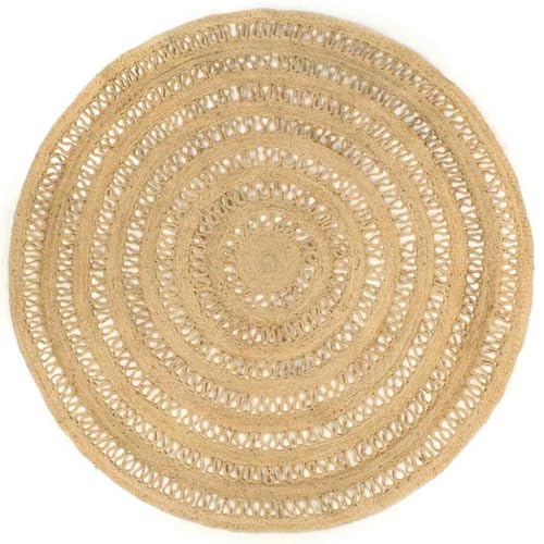 vidaXL Handmade Rug Braided Jute 82.7", Rug, Mat, Carpet, Jute Rug, Round Rug, Floor Mat, Floor Carpet, Indoor Rug, Indoor Carpet, Jute Carpet