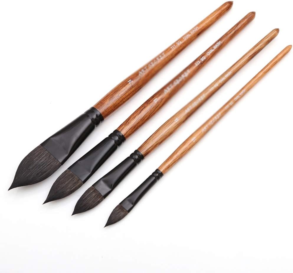 Oval Artist Watercolor Paint Brush Art Soft Brush Painting Pen for Gouache Wash/Mop Art Supplies