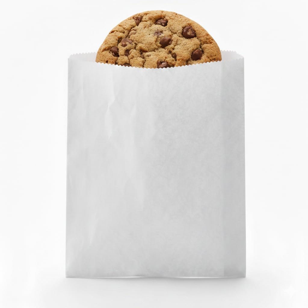 White Paper Bags 6x6.5" - Restaurant Takeout Sandwich Bags for Fast Food, Deli, Food Truck - 1000 Count Bulk