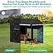 LitaiL Outdoor Dog Kennel Cover for Dog Cages 8'D x 4'W x 6'H Full Coverage, 1200D Heavy Duty Silver-Coated Interior Waterproof Kennel Cover with Mesh Windows, (Cover Only)