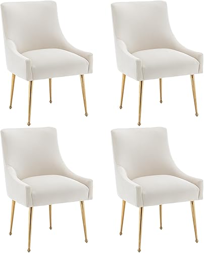 Miniatura 36 de Juego de 2 sillas de comedor, modernas sillas de comedor de terciopelo con patas doradas, sillas decorativas tapizadas para sala de estar, Azul