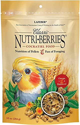 LAFEBER'S Classic Nutri-Berries Pet Bird Food, Made with Non-GMO and Human-Grade Ingredients, for Cockatiels (10 oz)