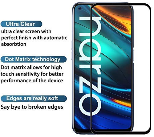 Image of Screen Protector for Realme Narzo 20 Pro Black Tempered Glass Edge-to-Edge 6D Screen Guard With Installation Kit