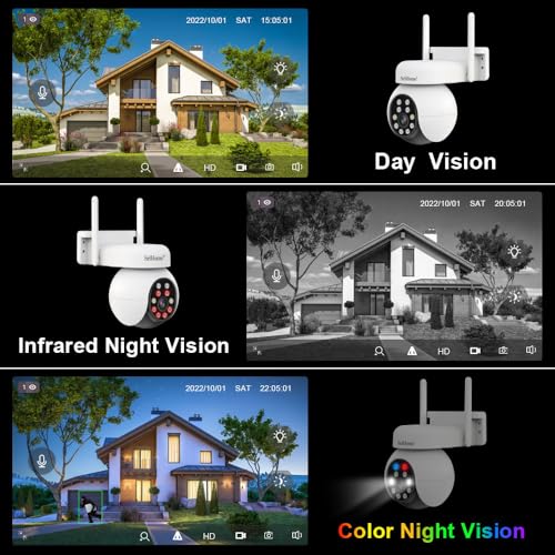 Image of Srihome SH052 5MP 4K UHD 3840 x 2160p WiFi IP Camera PTZ Outdoor Home Security CCTV Camera 2 Way Talk Pan & Tilt Color Night Vision Motion Detection Supports MicroSD Card Upto 128GB