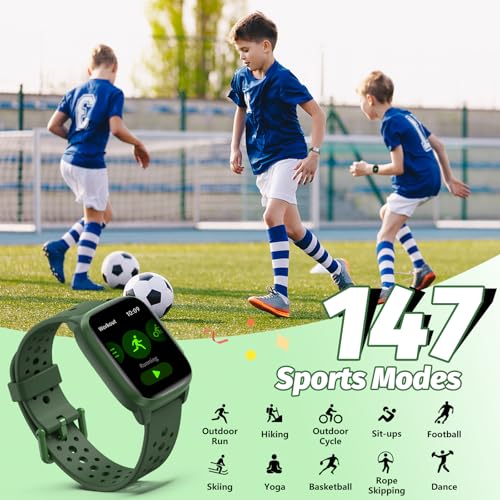 Kids Watch with 140 Sports Modes, 1.5" Kids Fitness Tracker, Smart Watch kids, No APP/Phone Required, Sleep Monitor, Heart Rate, Puzzle Games, IP68 Waterproof, Gifts for Girls Teens Aged 6-153