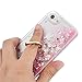 Compatible for iPhone 7/8 / SE 2020 / SE 2022 Case, Flowing Liquid Floating Bling Glitter Kickstand Cover Shell PC Back 360 Rotating Ring Holder Shockproof TPU Frame Protective Skin - Pink