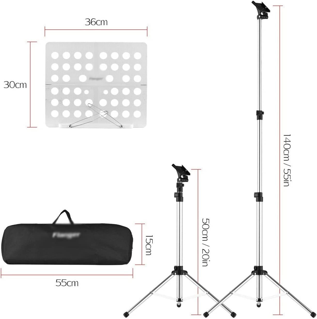 Leggio per spartiti, Supporto for spartiti Portatile in Lega di Alluminio, Supporto for spartiti for Chitarra Regolabile in Altezza