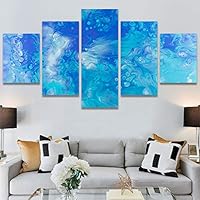 SIGNWIN 5 Panel Canvas Wall Art Abstract Closeup Digital Art Modern Artwork for Home Decorations Ready to Hang - 60
