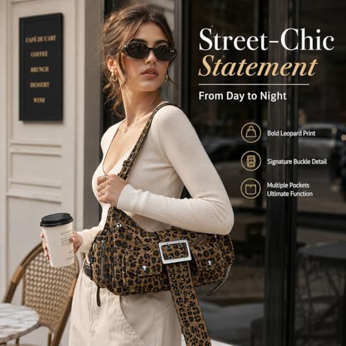 Image of Shoulder Purse for Women, Leather Women's Handbag Y2k Aesthetic Coquette Shoulder Bag Hobo Punk Trendy Ladies Purse