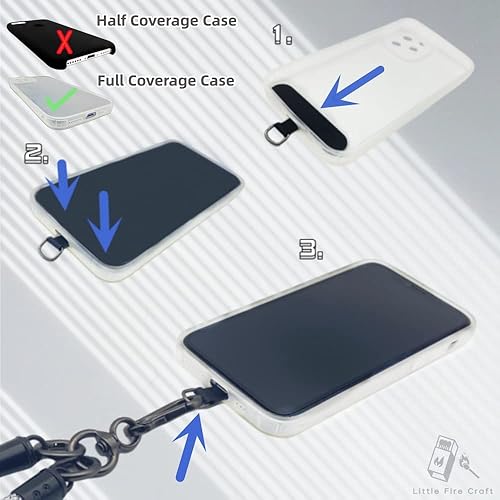 Miniatura 7 de Correa de muñeca para teléfono celular, correa de muñeca para teléfono celular alrededor de la mano con parche de cordón (negro reflectante)