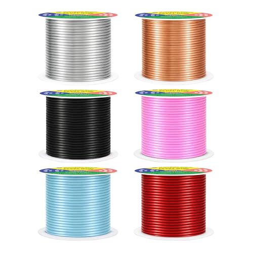 Image of Mandala Crafts 14 GA Red Copper Black Assorted Anodized Aluminum Craft Wire | 330 FT, Colored, Flexible, Bendable for Bonsai Armature Sculpting Wire Wrapping Jewelry Making, Weather & Tarnish Resistant