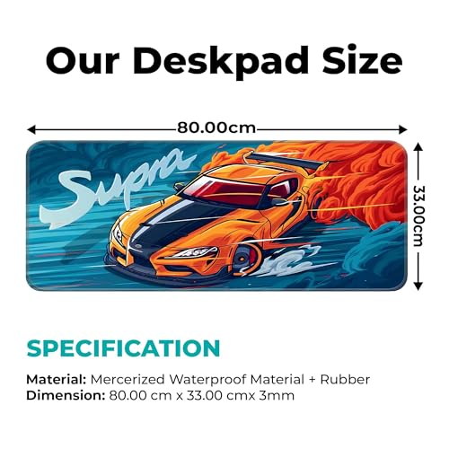Image of Supraa Gaming - Extended 80X33CM Large Mouse Pad with Stitched Edges, Non-Slip Rubber Base, Perfect for Gaming Setup & PC Accessories - Long Mat for Ultimate Precision