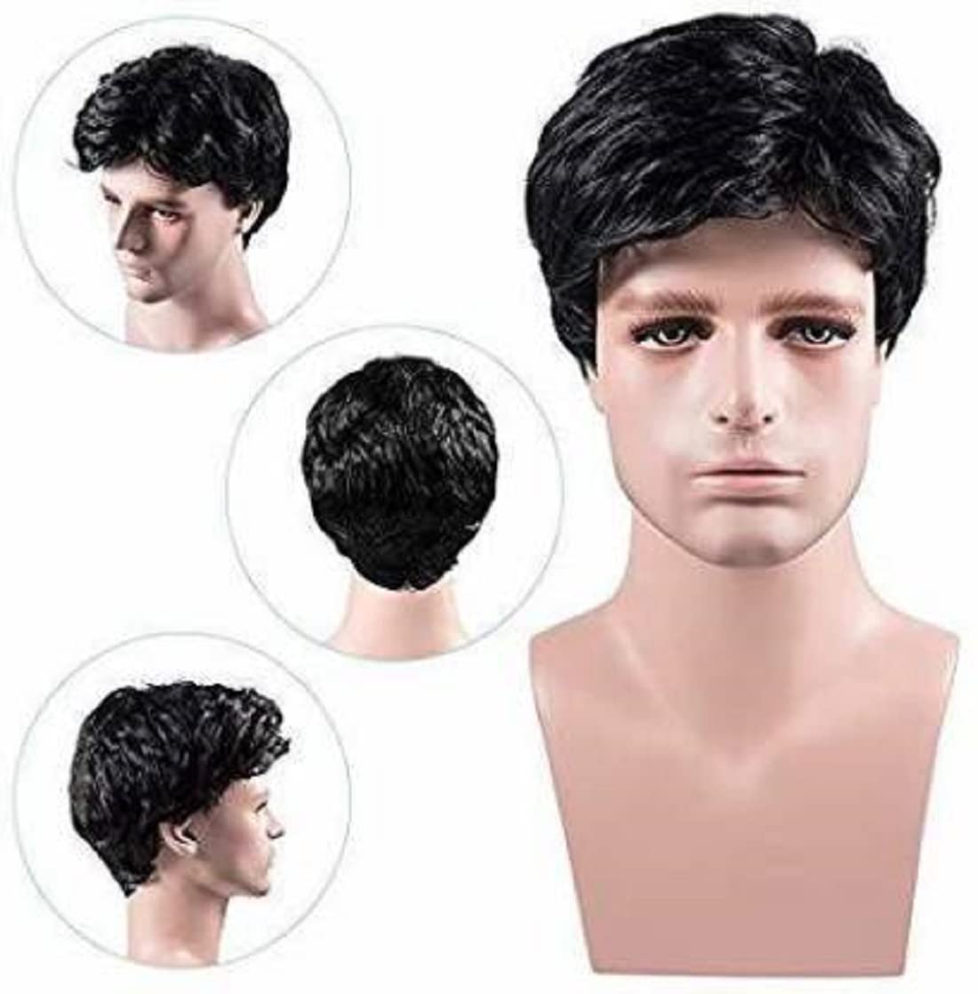 Abrish men bob black hair wig