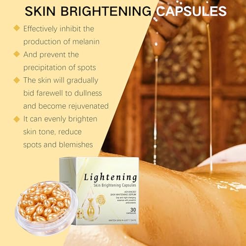 IZBEAUVO Skin Brightening Capsules, Vitamin E Capsules For Face, Vitamin E Oil For Skin, Firming Hydrating Serum, Reduce Fine Lines Skin Brightening, Anti Wrinkle Face Serum, 30 Capsules - Image 2