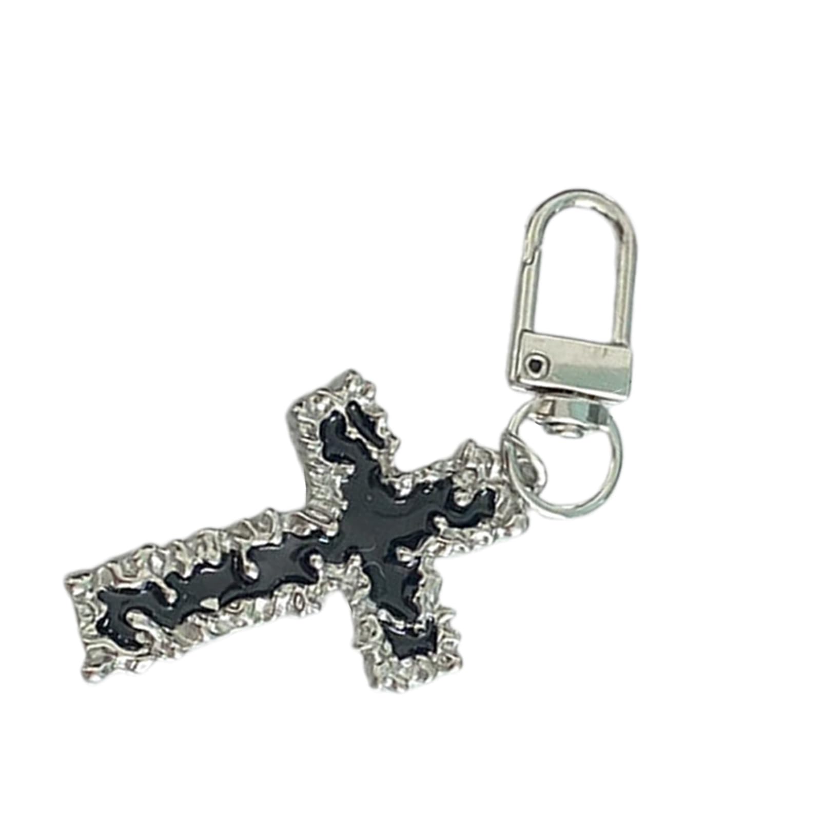 Baodss Gothic Crosses Butterfly Keychain Dark Tone Zines Alloy Portable Sturdy Accessory for Keys Bags Everyday Use
