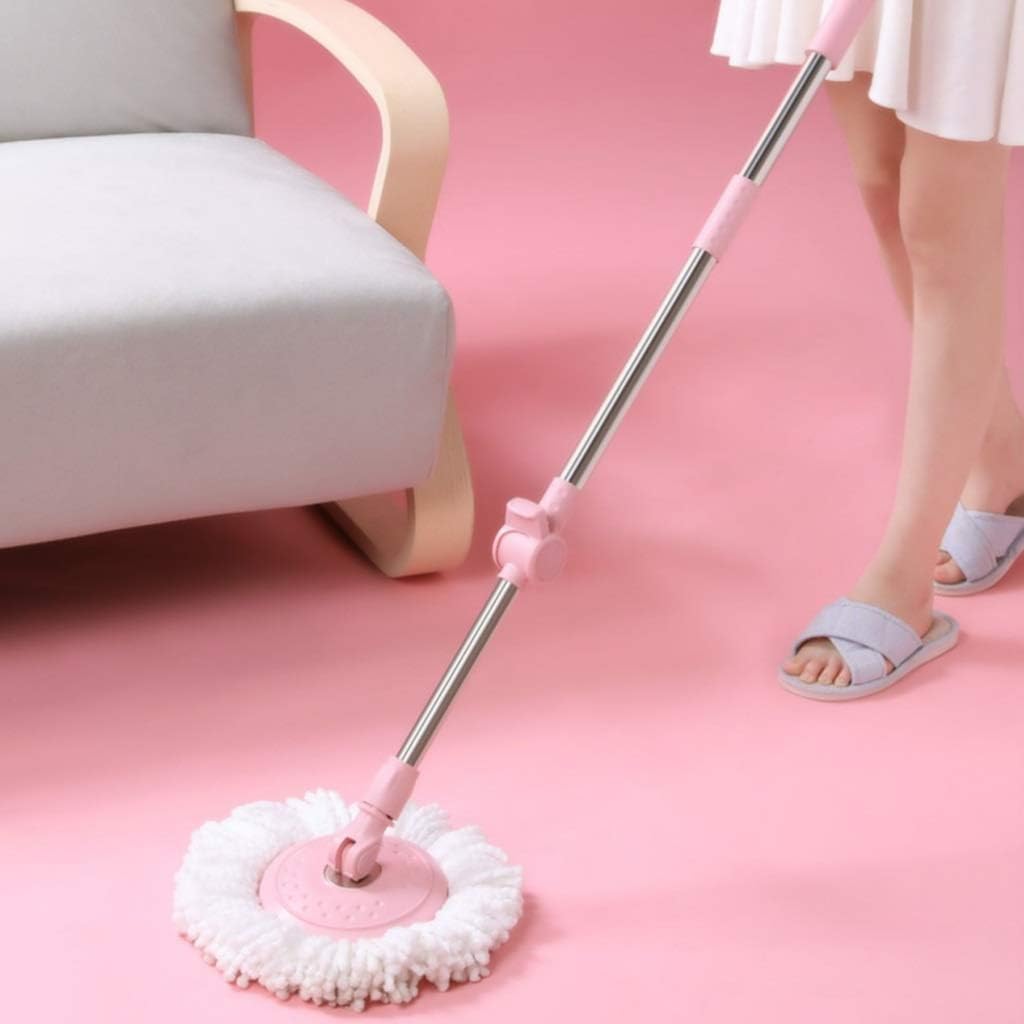 Spin Mop Und Set Mikrofaser Mop - 360 Magic Spinning Mop Und Für Die Reinigung Von Haood Lamite Fliesenböden, Pink, 4 MOP Heads