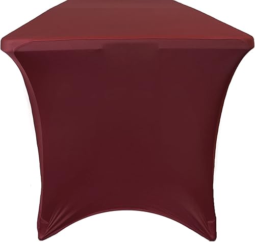 Miniatura 3 de YOUR CHAIR COVERS - Manteles rectangulares, ajustables, de elastano y de 6 pies, funda elástica para patio, color borgoña