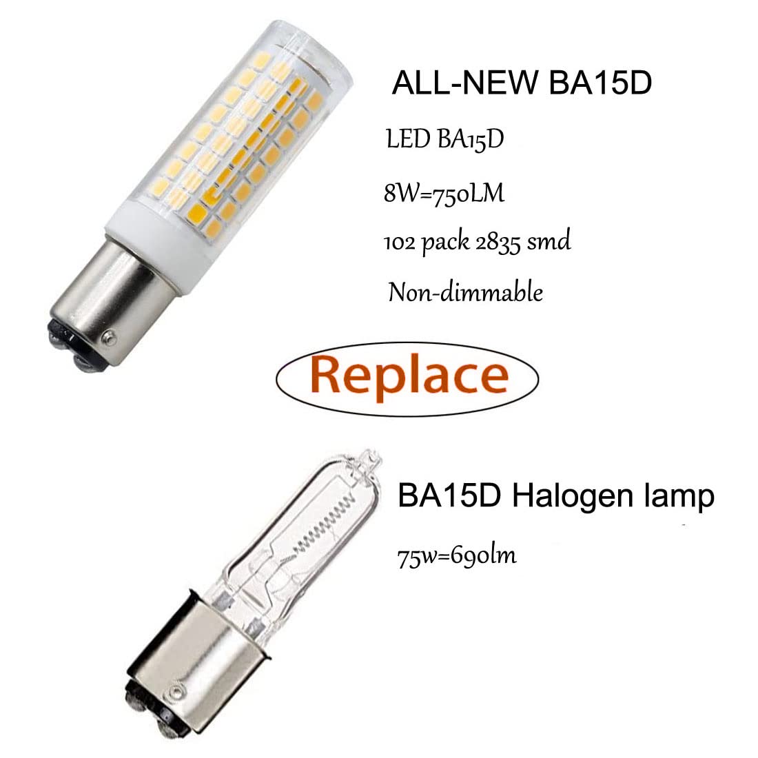 Ba15d B15D Base Led Bulb 102-2835SMD LED 9W 110V Ceramics Light White