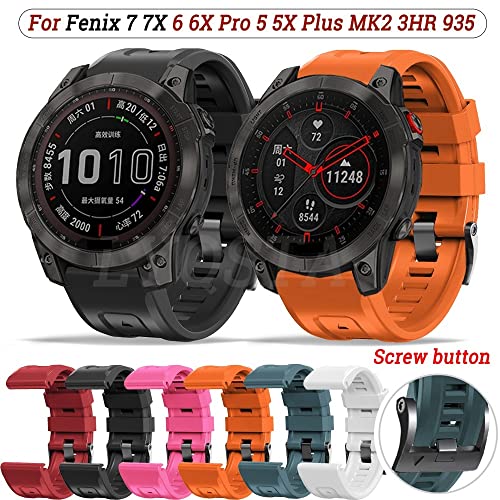 Correa de silicona de 26 mm transpirable para Garmin Fenix 7X 6X Pro 2