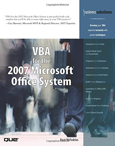 VBA for the 2007 Microsoft Office System