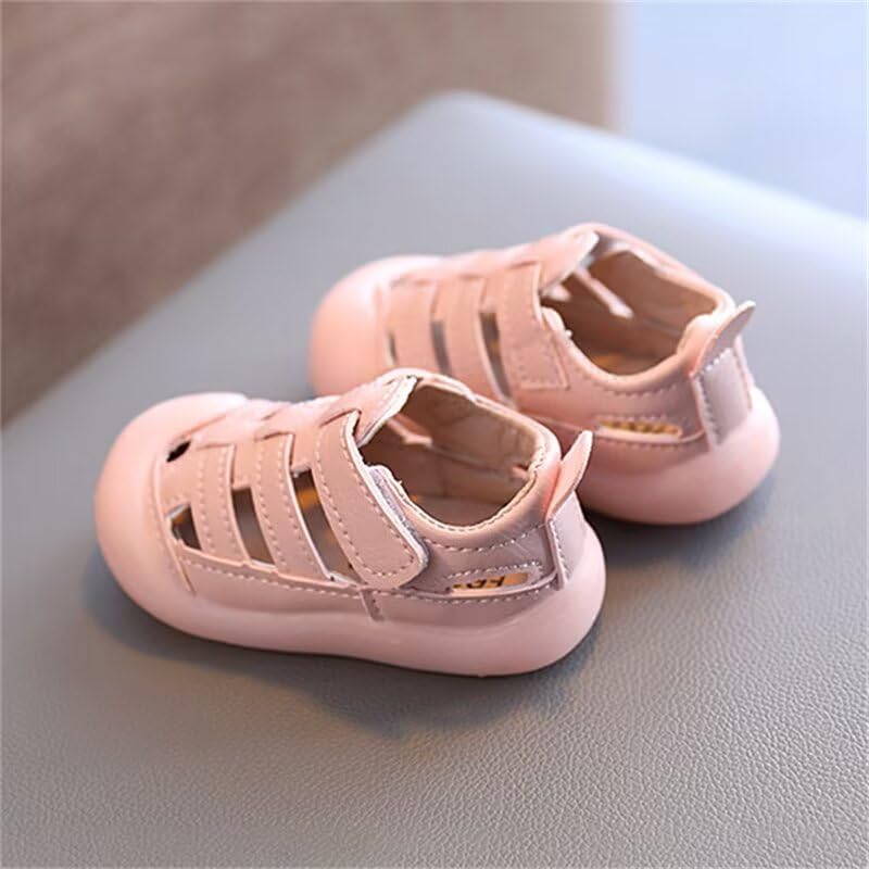 Zonkacen Baby Boy Girl Breathable Anti Skid Casual Summer Sandals for Outdoor Sport Athletic Home House School Playing Walk Vacation Pink Infant 4