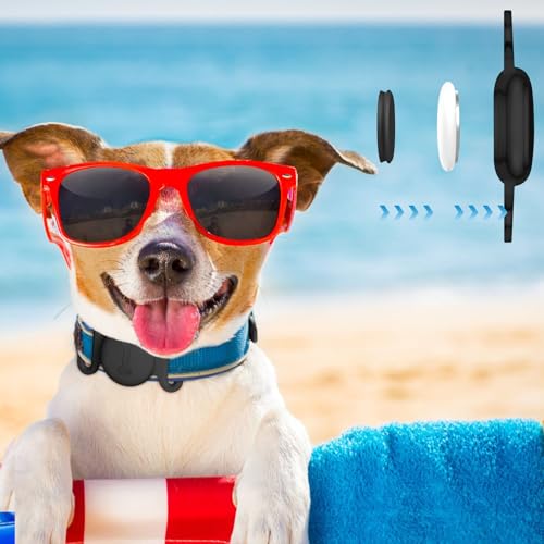 Image of Tobfit Case for Dog Cat Collar, Waterproof Apple Air Tag Protective Holder GPS Tracking Finder for Pet, Silicone Case for Dog Collar Cat Loop Holder Pet Accessories,1 Pack