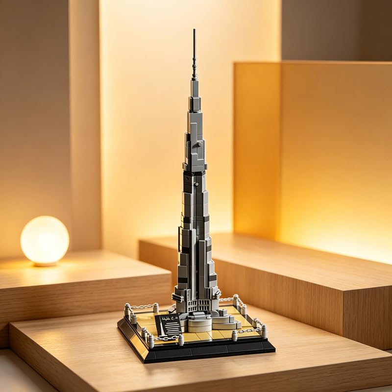 Image of SKY LINE OCEAN Burj Khalifa Building Blocks Set (599+ Pieces) | Dubai Landmark Architecture Model | Detailed Collectible Tower Kit | STEM Toy Gift for Teens & Adults | 5 Year Structural Warranty