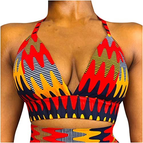 Womens Tops Haltter Strappy Camis Top Striped Geometric Printed Sleeveless Pullover Camisole Tank Tops Y2k Undershirt