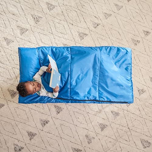 Image of Regalo My Cot Deluxe Portable Toddler Bed, Indoor /Outdoor Kids Nap Cot with Sleeping Bag & Pillow, Lightweight Folding Travel Design for Home, Daycare, Camping & Sleepovers, Ages 2-5