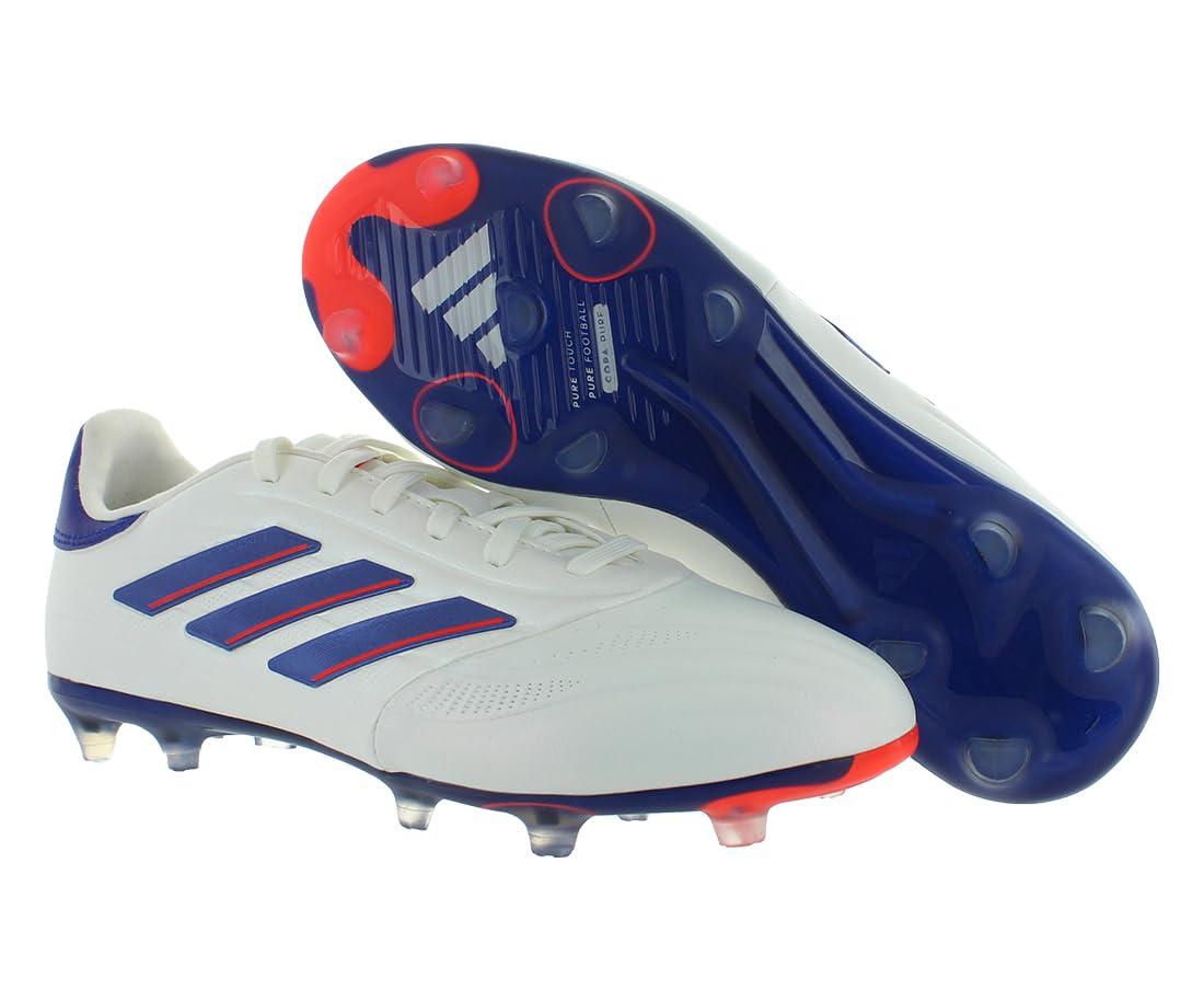 adidas Copa Pure 2 Elite FG GS Boys Shoes Size 5.5, Color: Cloud White/Lucid Blue/Solar Red