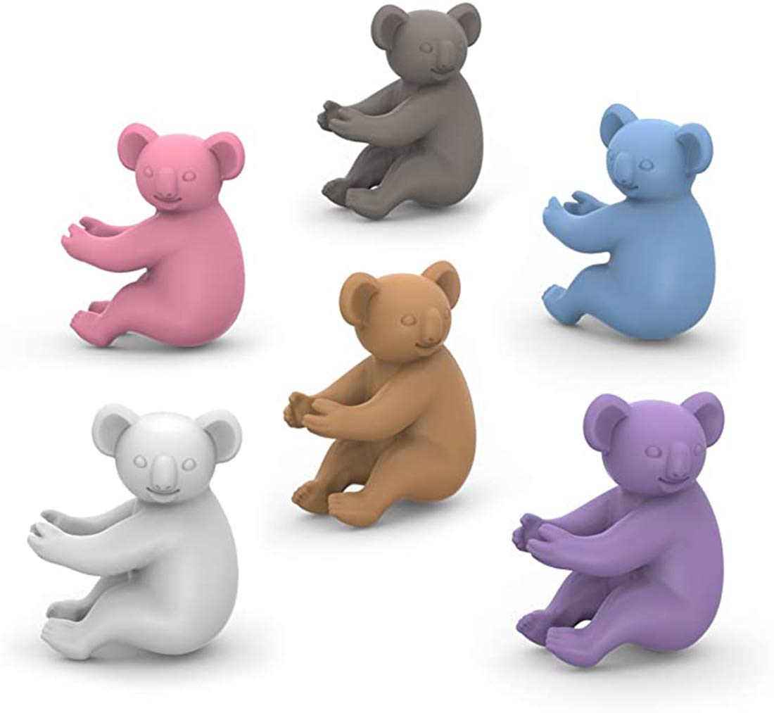 Wine Glass Plate Clip Fred SOCIAL CLIMBERS Drink Markers - Koalas