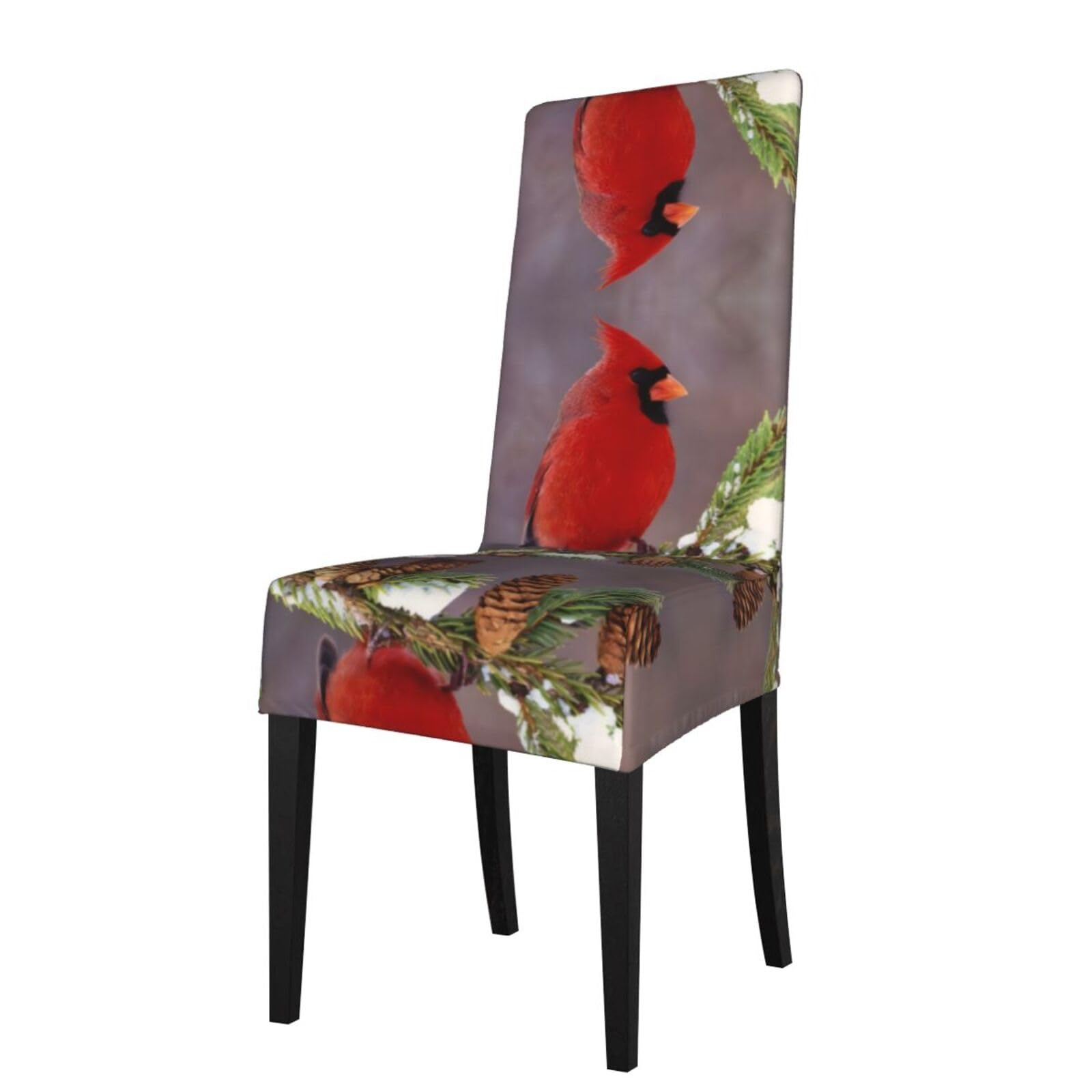 HJFCZH Red Bird On Branch Prints Dining Chair Throw Covers – Stretchable Slipcovers for Chair Seat Back – Protect Furniture from Kids & Pets – Easy Care, No Ironing Needed