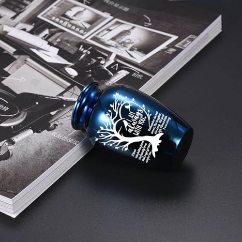1pcs 6.5cm Small Urns Mini Cremation Human Ashes Holder Aluminum Alloy Memorial Keepsake Ash Funeral Urn for Pet Small Ashes Urns for dog pet(Blue) - Image 3