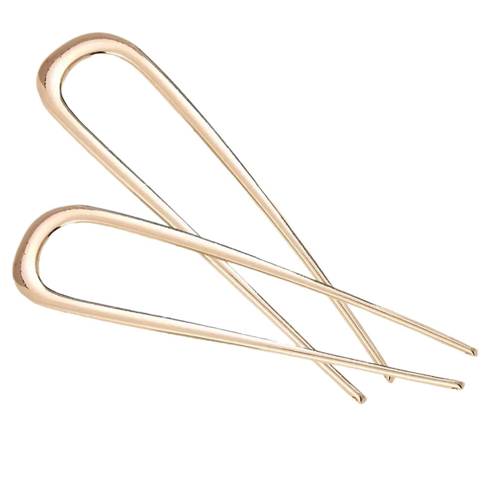 Forcine per capelli a forma di U, 20 forcine per capelli in lega oro-argento per donne: a forma di U, lunghi e spessi, eleganti supporti per chignon, accessori Updo (oro)